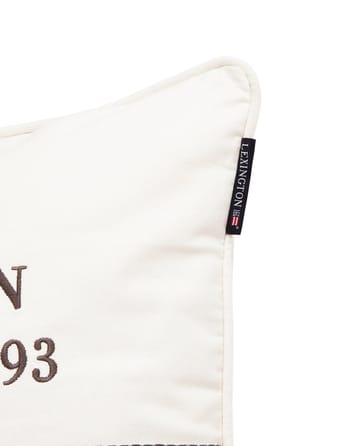 Housse de coussin Logo Organic Cotton Canvas 50x50 cm - White - Lexington