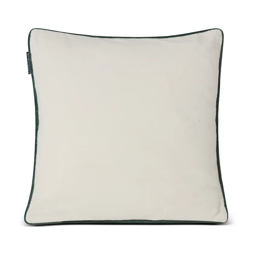 Housse de coussin Merry Christmas Cotton Velvet 50x50 cm, Blanc cassé-rouge Lexington