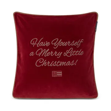 Housse de coussin Merry Little Org Cotton Velvet 50x50 cm - Red-beige - Lexington