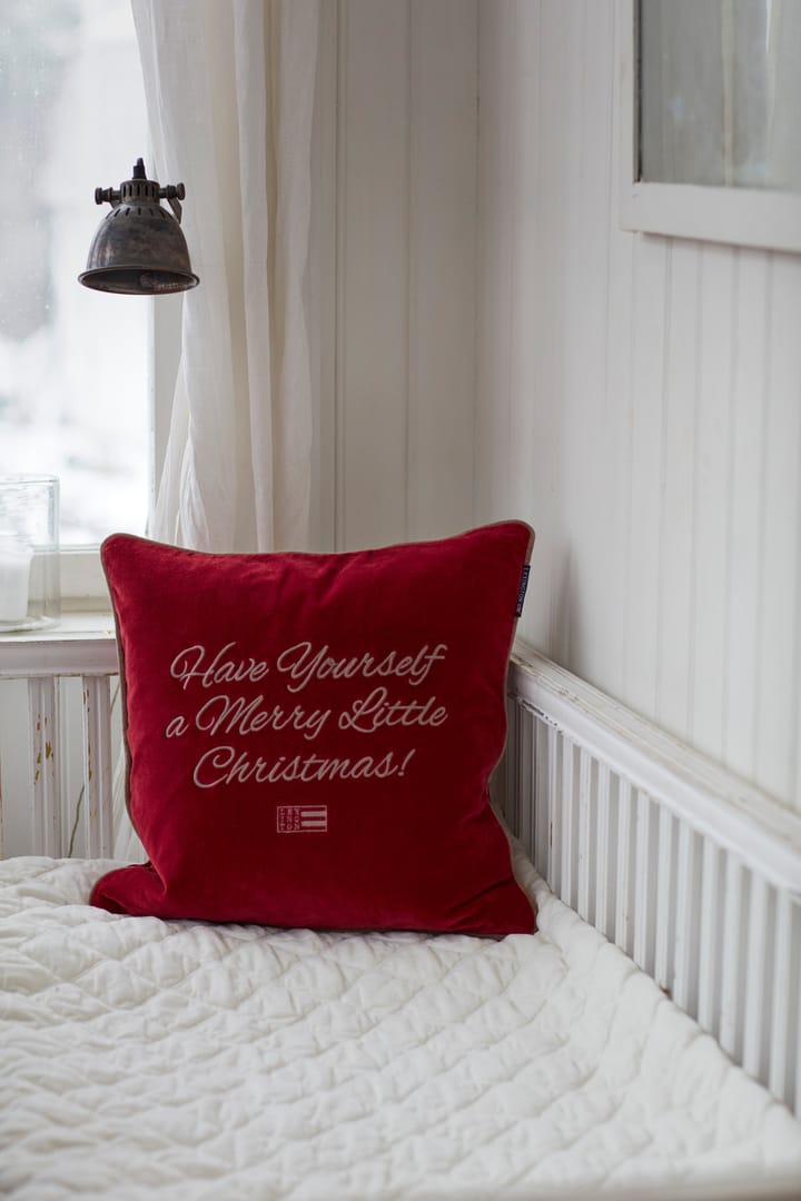 Housse de coussin Merry Little Org Cotton Velvet 50x50 cm, Red-beige Lexington