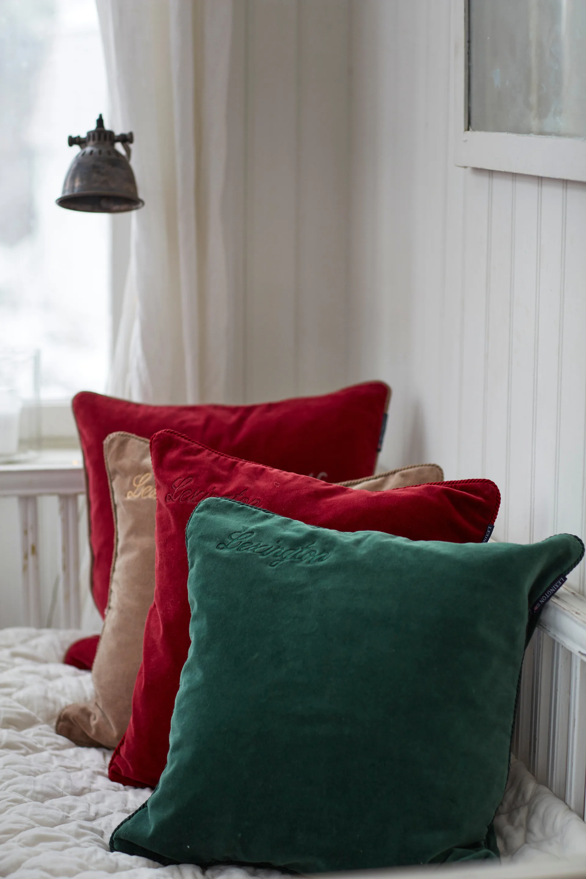 Housse de coussin Organic Cotton Velvet 50x50 cm, Green Lexington