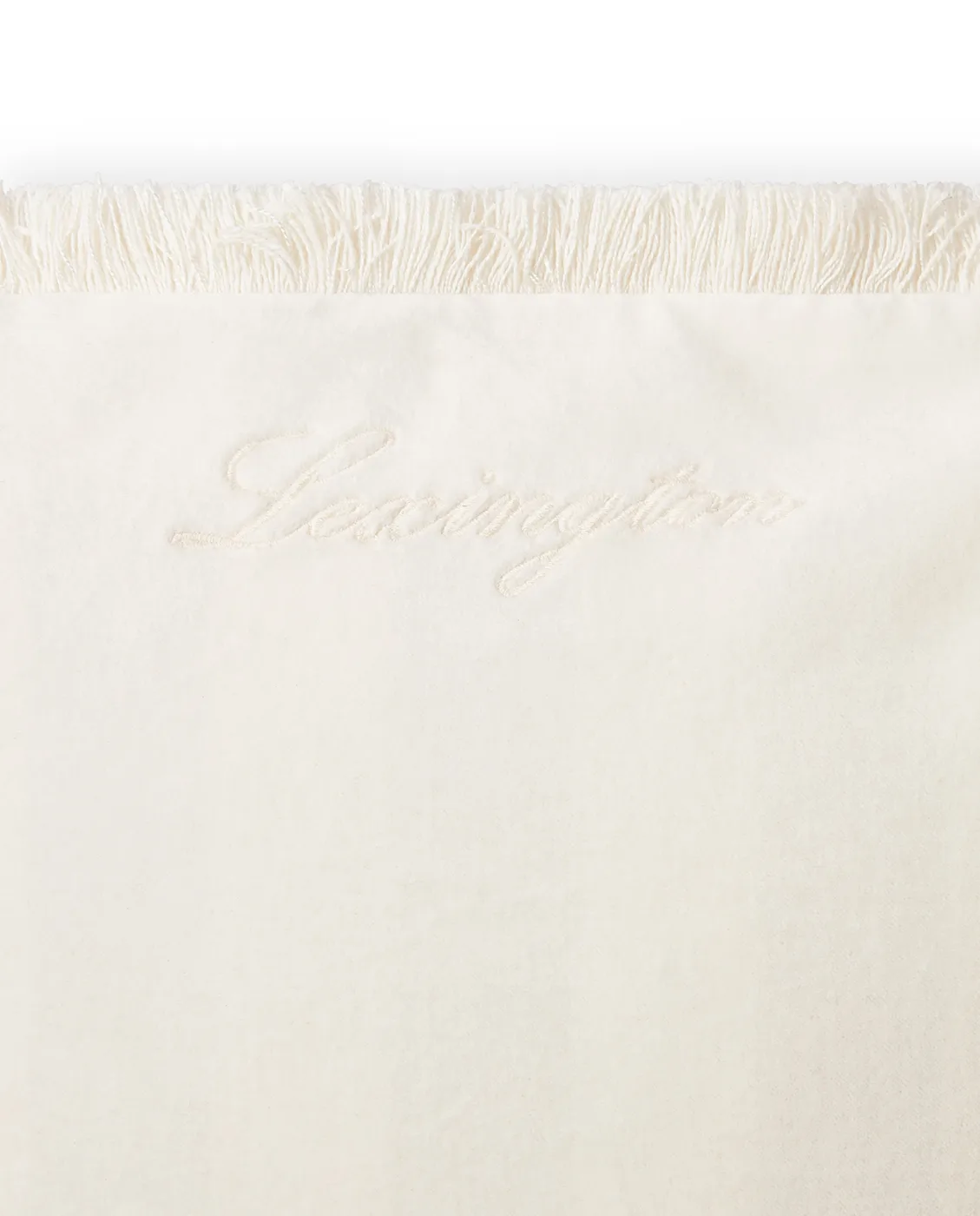 Housse de coussin Organic cotton velvet fringe 50x50 cm, Blanc Lexington