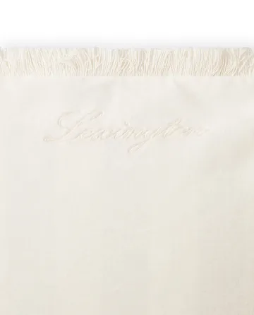 Housse de coussin Organic cotton velvet fringe 50x50 cm - Blanc - Lexington