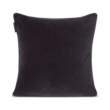 Housse de coussin Patched Organic Cotton Velvet 50x50 cm - Dark gray-light beige - Lexington