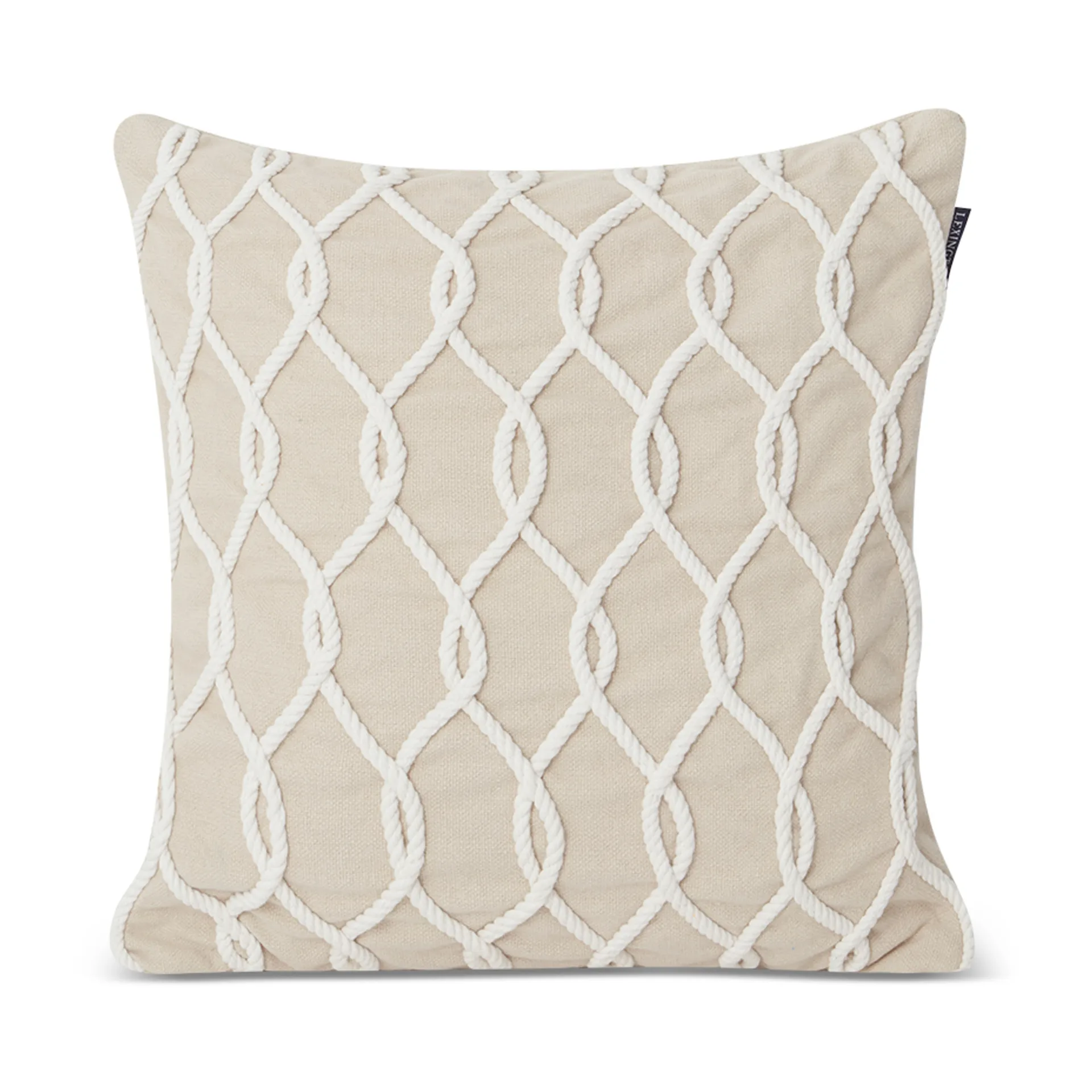Housse de coussin Rope Deco Canvas 50x50 cm, Beige clair-blanc Lexington