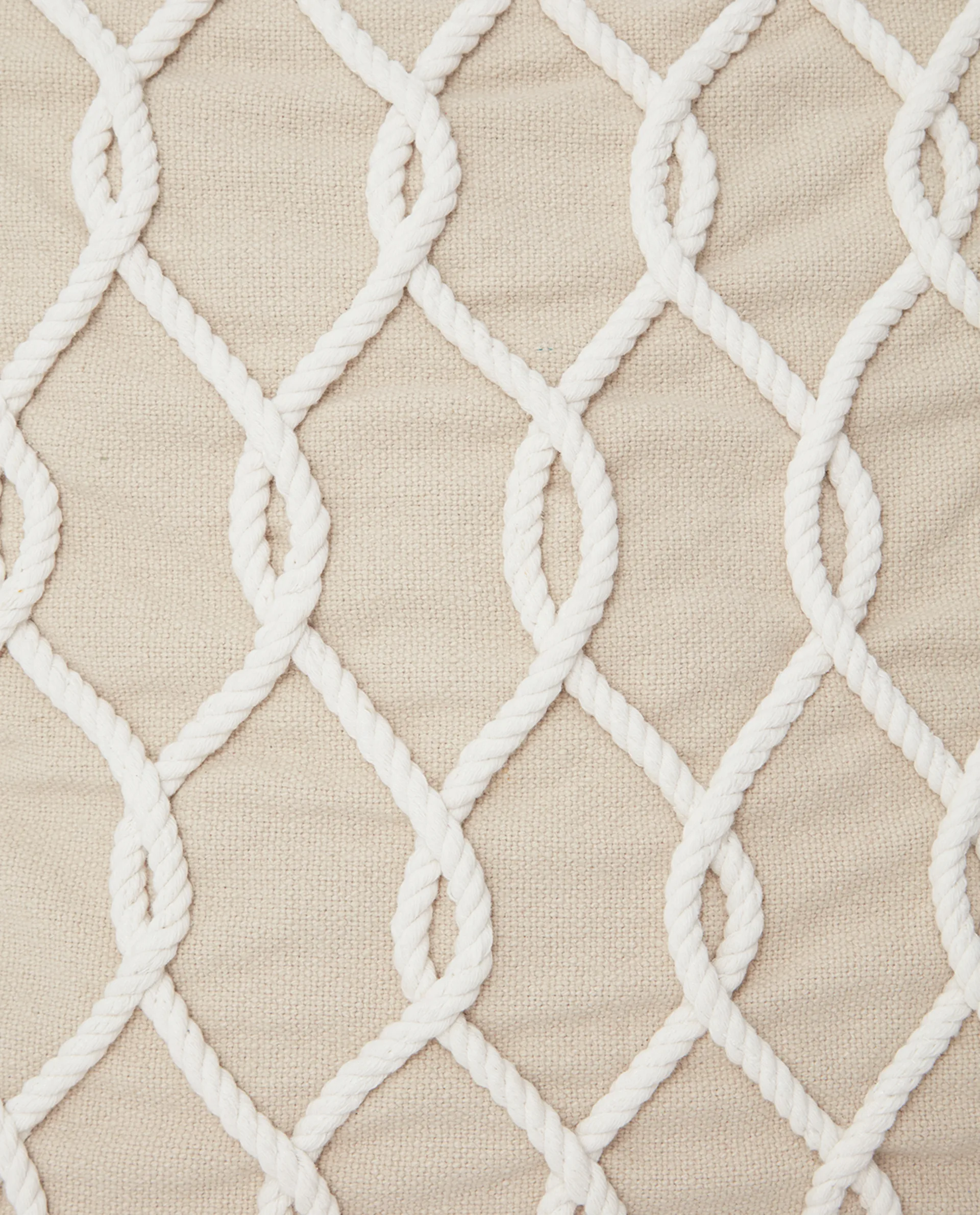 Housse de coussin Rope Deco Canvas 50x50 cm, Beige clair-blanc Lexington