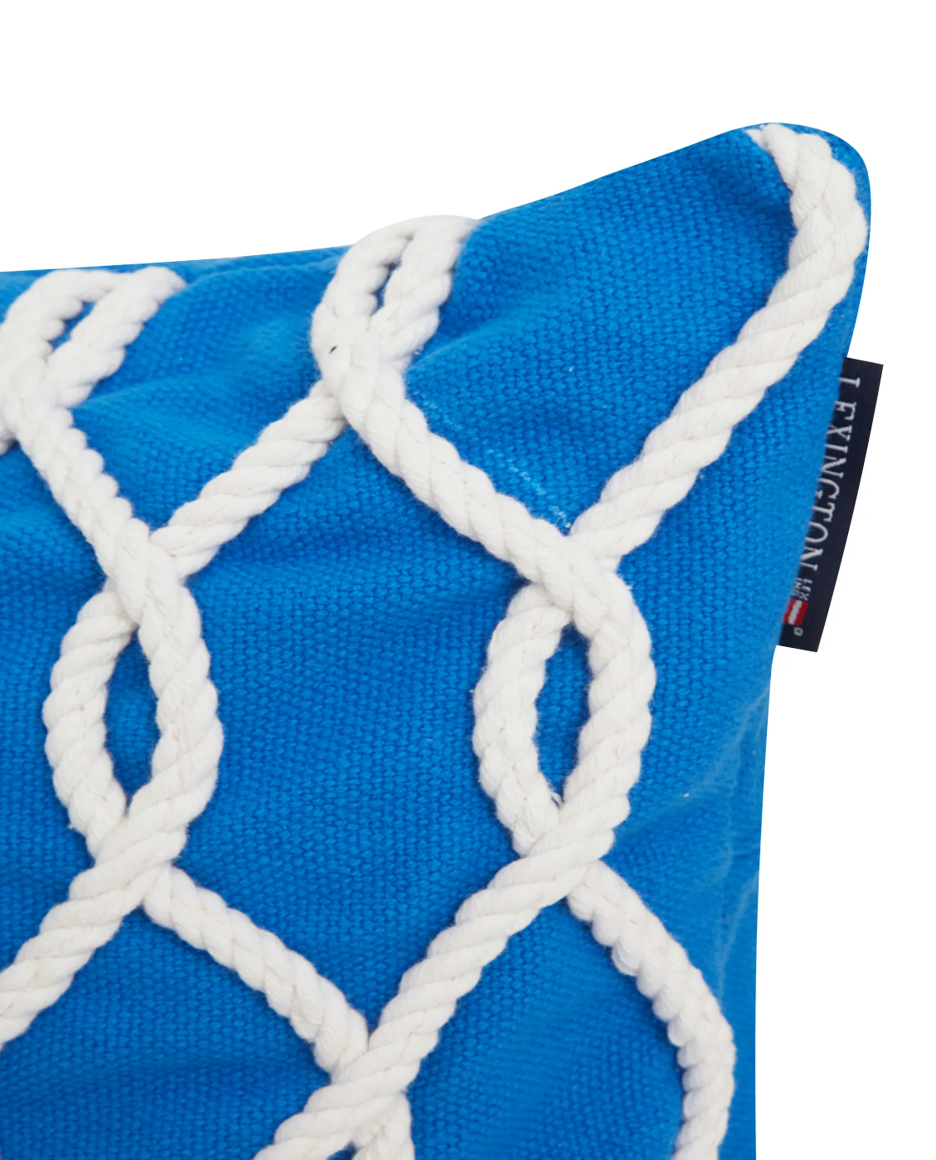 Housse de coussin Rope Deco Canvas 50x50 cm, Bleu-blanc Lexington