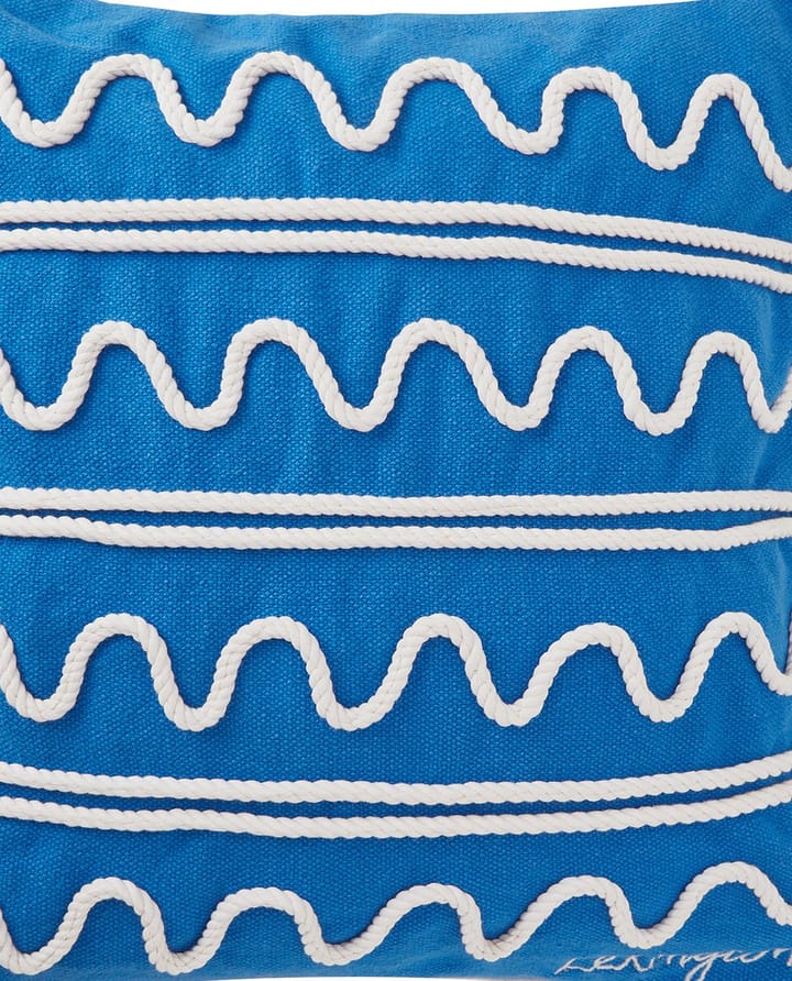 Housse de coussin Rope Wave Cotton Canvas 50x50 cm - Blue - Lexington