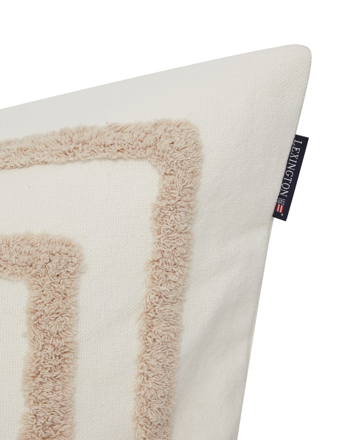 Housse de coussin Rug Graphic Canvas 50x50 cm, Blanc-beige clair Lexington