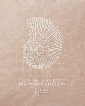 Housse de coussin Sea Embroidered Recycled Cotton 50x50cm - Light Beige - Lexington