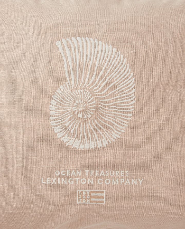 Housse de coussin Sea Embroidered Recycled Cotton 50x50cm - Light Beige - Lexington