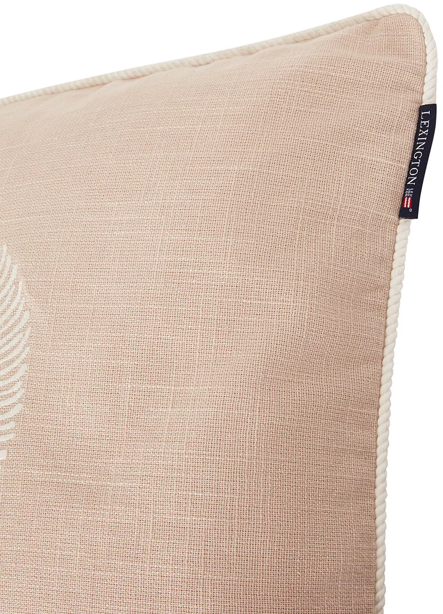 Housse de coussin Sea Embroidered Recycled Cotton 50x50cm, Light Beige Lexington