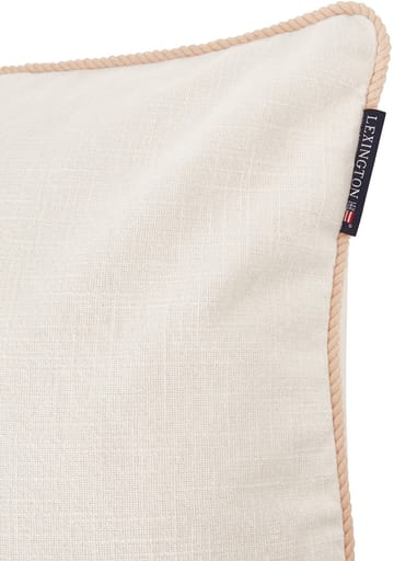 Housse de coussin Sea Embroidered Recycled Cotton 50x50cm - White-Beige - Lexington
