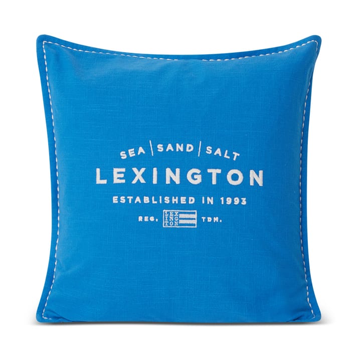 Housse de coussin Sea Sand Salt Logo Embroidered 50x50 cm - Bleu-blanc - Lexington