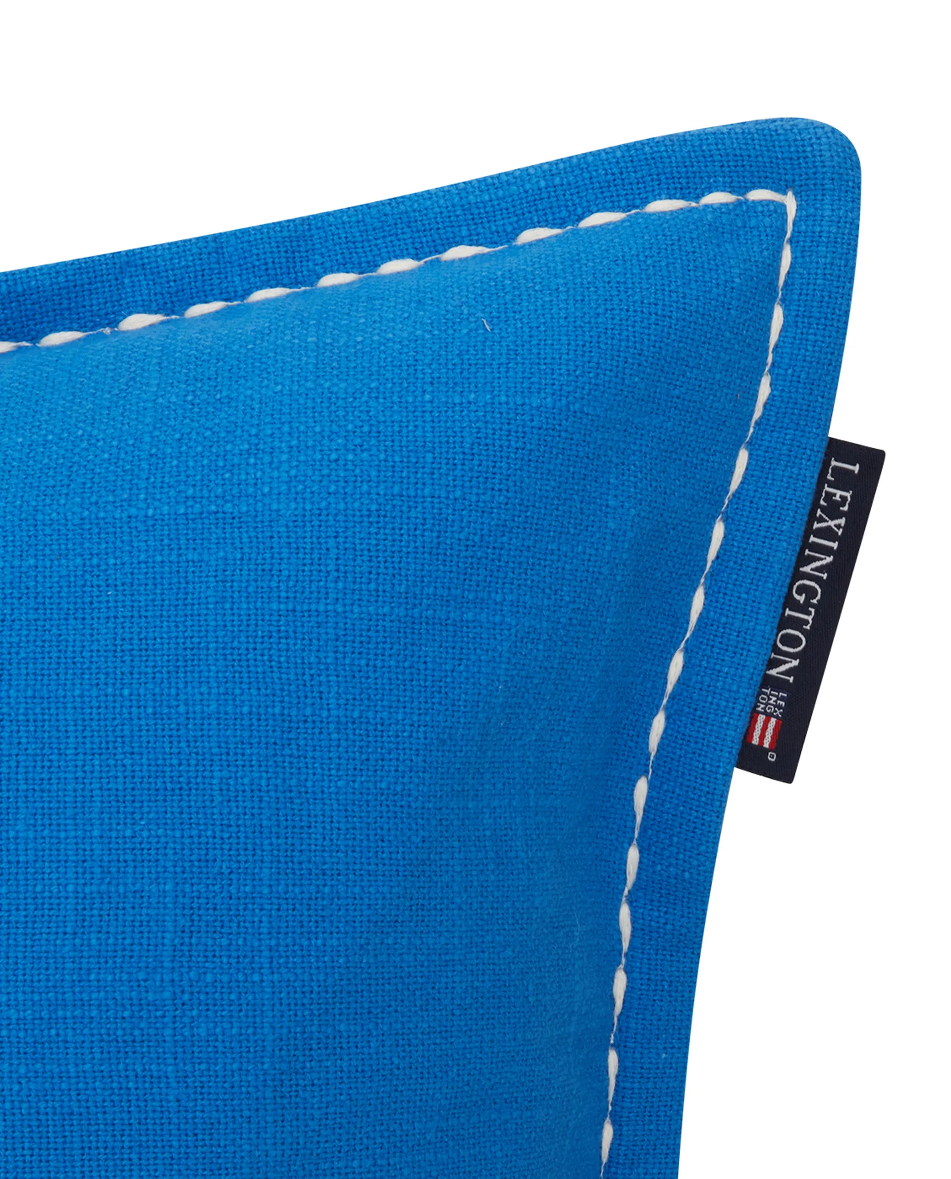 Housse de coussin Sea Sand Salt Logo Embroidered 50x50 cm, Bleu-blanc Lexington