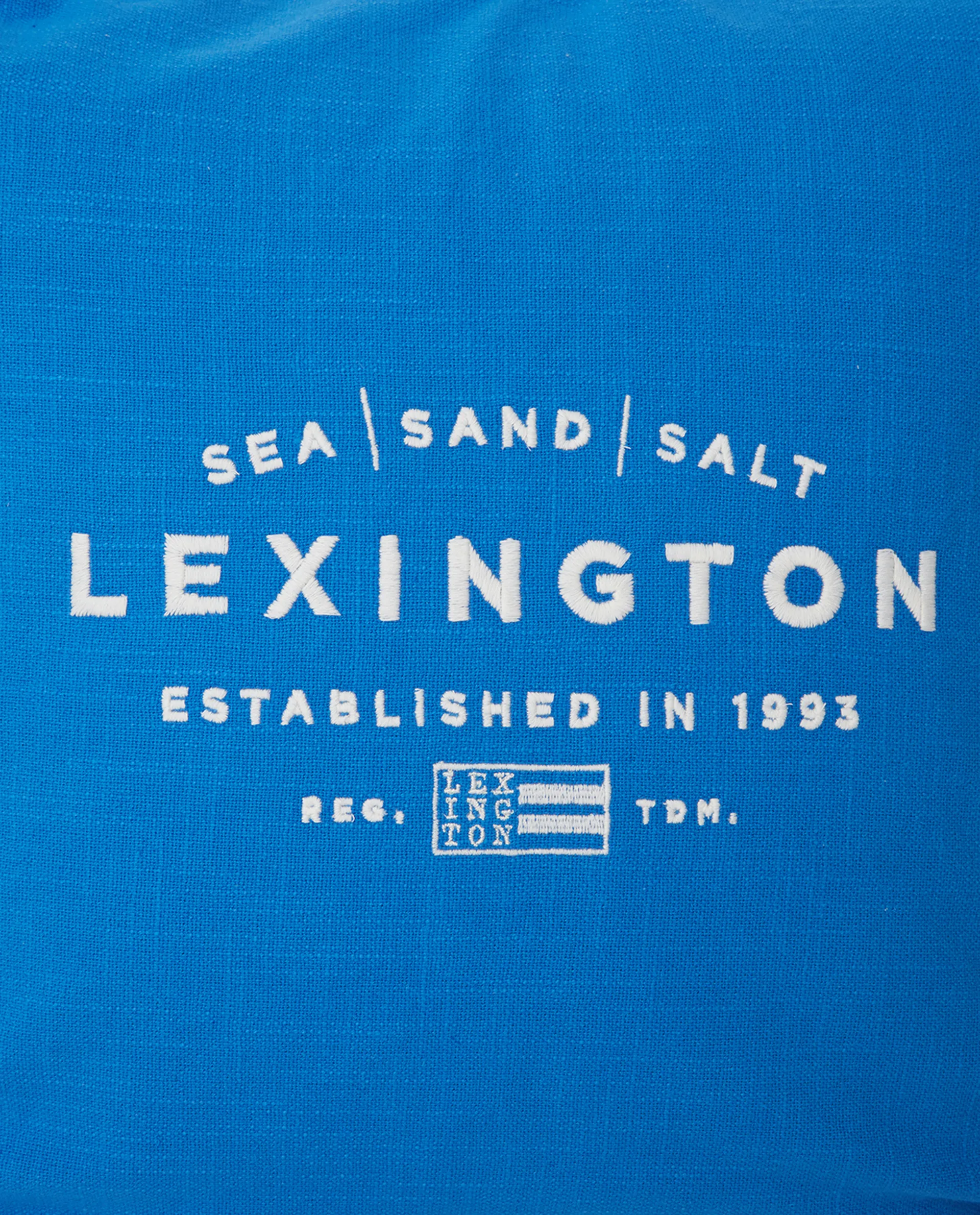 Housse de coussin Sea Sand Salt Logo Embroidered 50x50 cm, Bleu-blanc Lexington