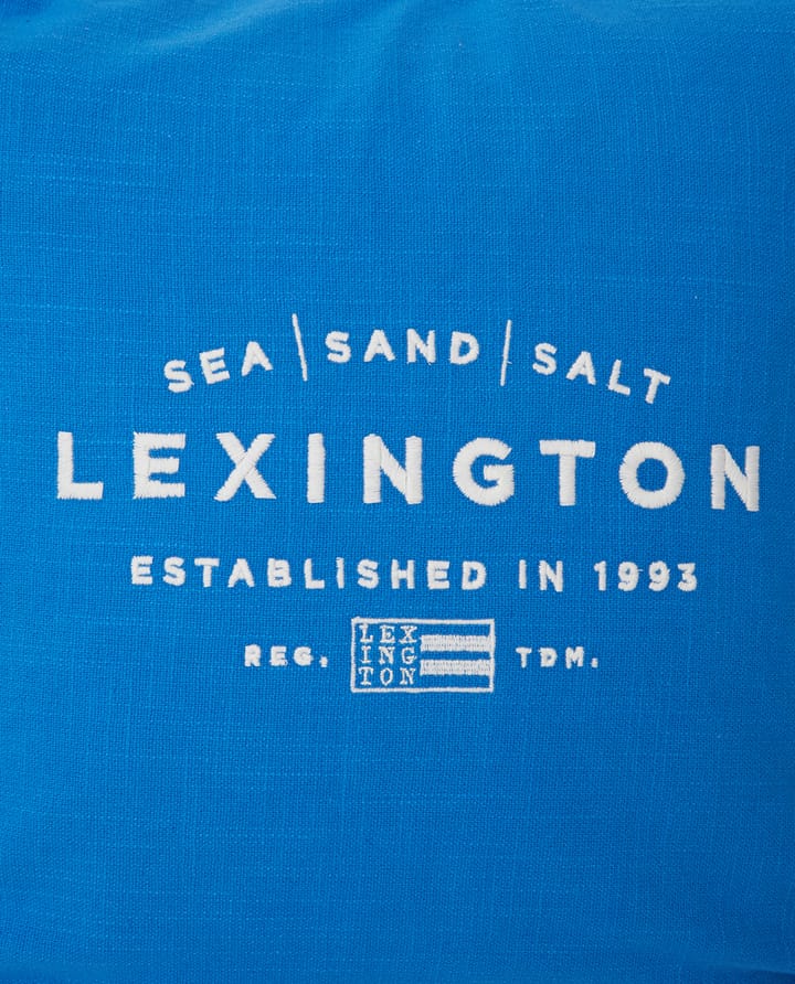 Housse de coussin Sea Sand Salt Logo Embroidered 50x50 cm, Bleu-blanc Lexington
