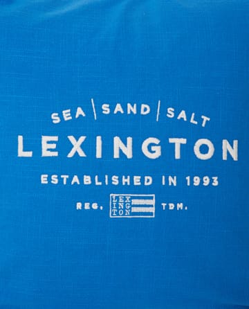 Housse de coussin Sea Sand Salt Logo Embroidered 50x50 cm - Bleu-blanc - Lexington