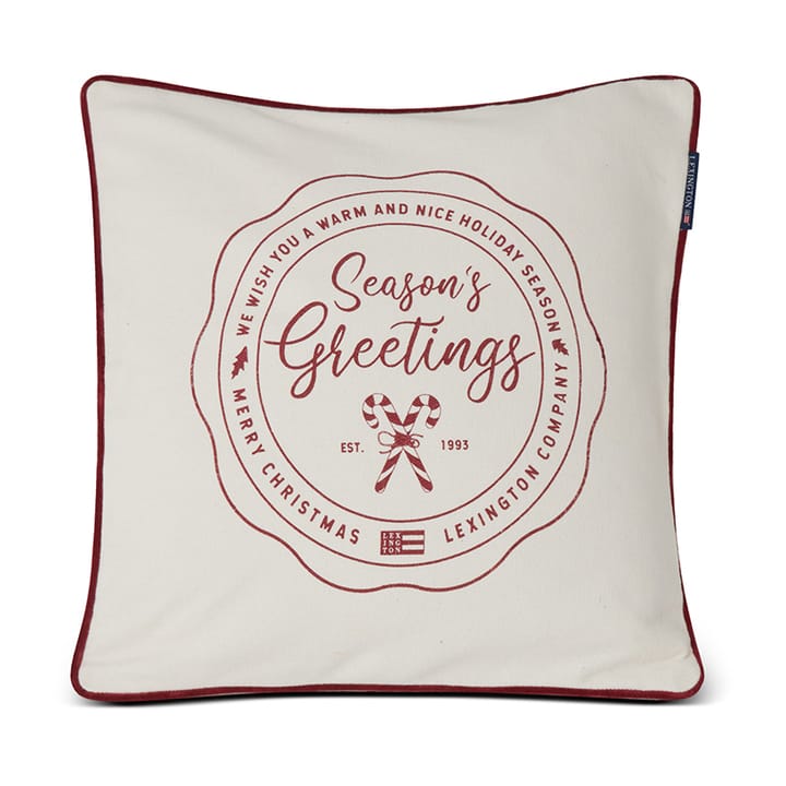 Housse de coussin Seasons Greetings Cotton 50x50 cm - Blanc cassé-rouge - Lexington