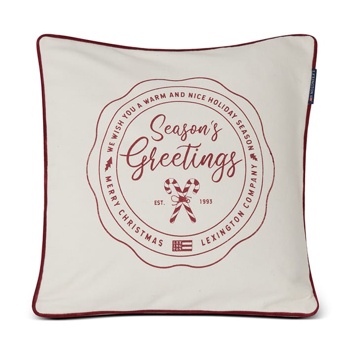 Housse de coussin Seasons Greetings Cotton 50x50 cm - Blanc cassé-rouge - Lexington