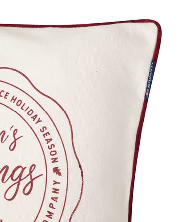 Housse de coussin Seasons Greetings Cotton 50x50 cm - Blanc cassé-rouge - Lexington
