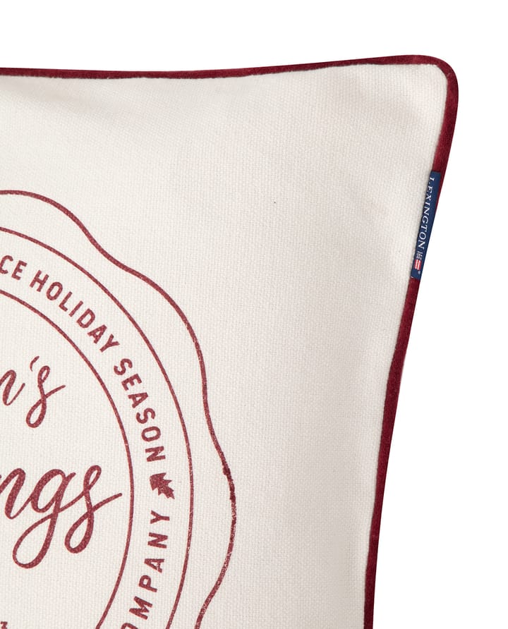 Housse de coussin Seasons Greetings Cotton 50x50 cm, Blanc cassé-rouge Lexington