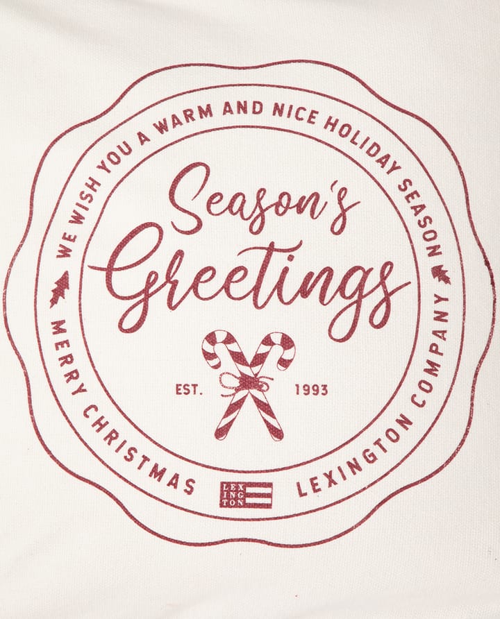 Housse de coussin Seasons Greetings Cotton 50x50 cm, Blanc cassé-rouge Lexington