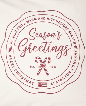 Housse de coussin Seasons Greetings Cotton 50x50 cm - Blanc cassé-rouge - Lexington