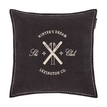 Housse de coussin Ski Club en coton biologique - Navy-Light beige, 50x50 cm - Lexington