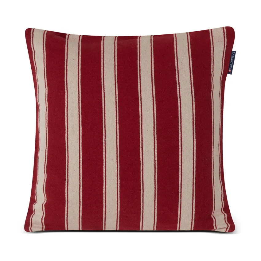 Housse de coussin Structure Striped Linen Cotton 50x50 cm, Rouge-beige Lexington
