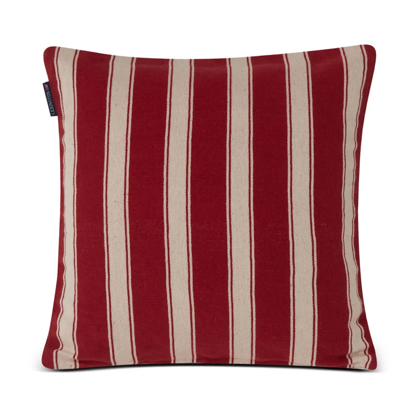 Housse de coussin Structure Striped Linen Cotton 50x50 cm, Rouge-beige Lexington