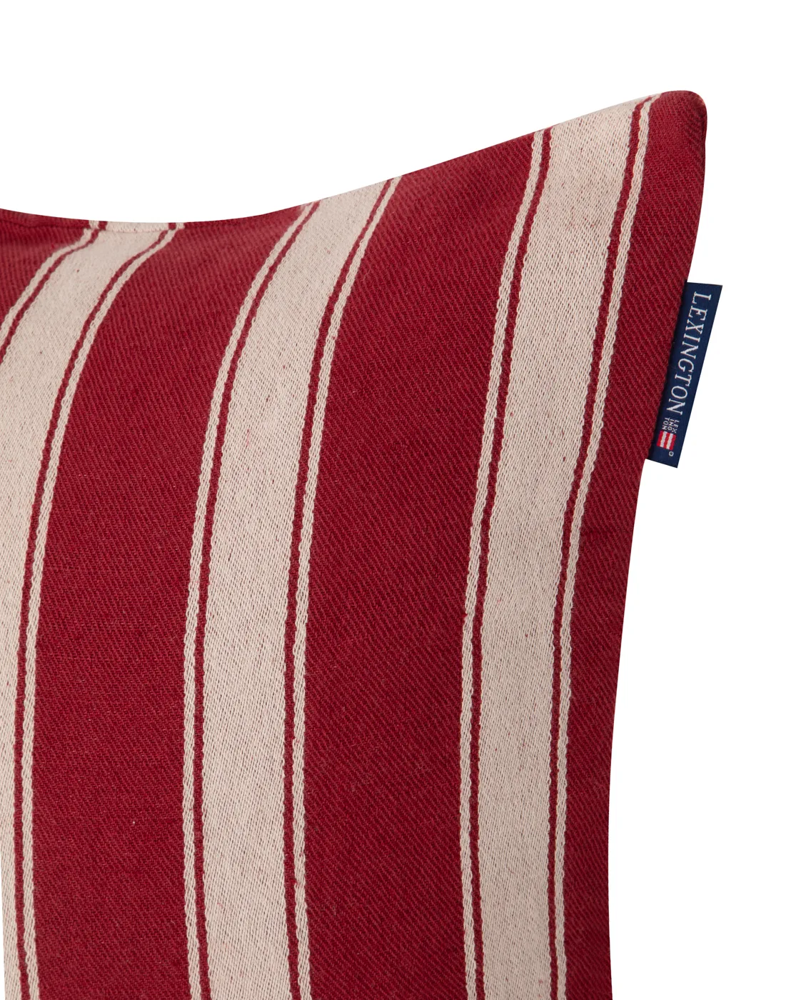 Housse de coussin Structure Striped Linen Cotton 50x50 cm, Rouge-beige Lexington