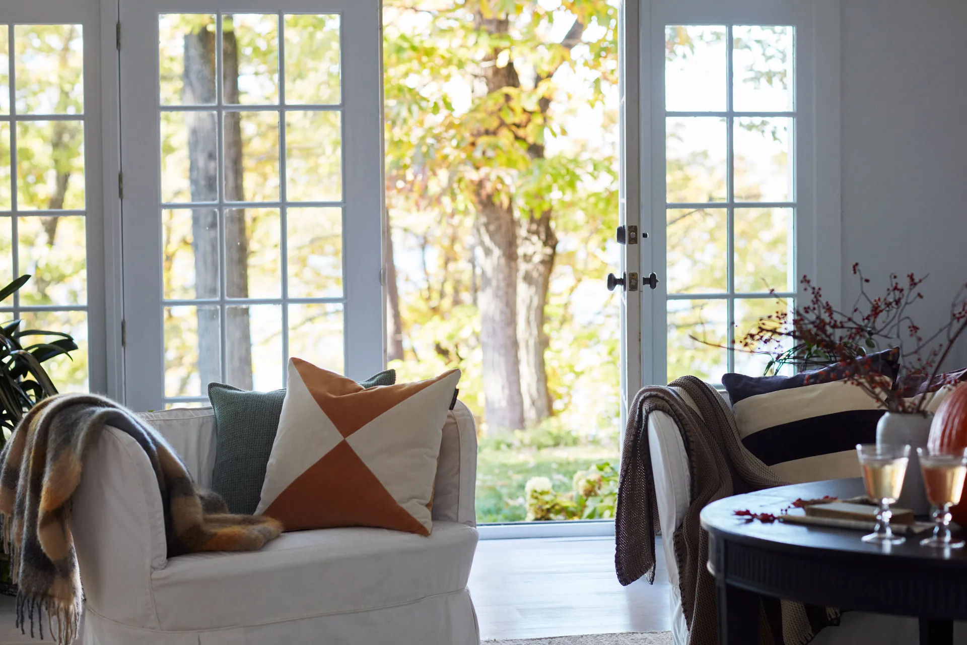 Housse de coussin Structured Wool Cotton mix 50x50 cm, Green Lexington