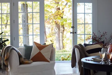 Housse de coussin Structured Wool Cotton mix 50x50 cm - Green - Lexington