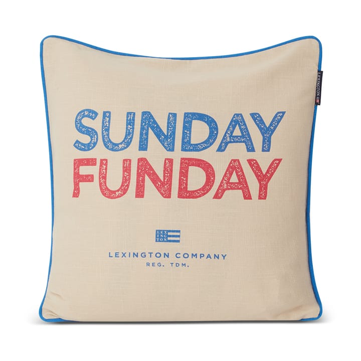 Housse de coussin Sunday Funday Printed 50x50 cm - Beige-bleu-rose - Lexington