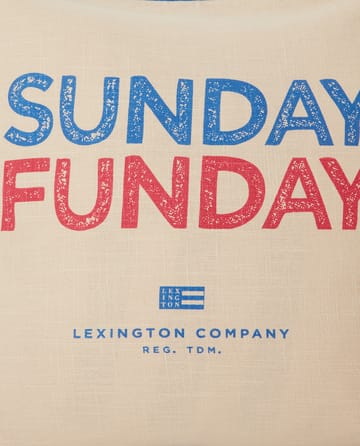 Housse de coussin Sunday Funday Printed 50x50 cm - Beige-bleu-rose - Lexington