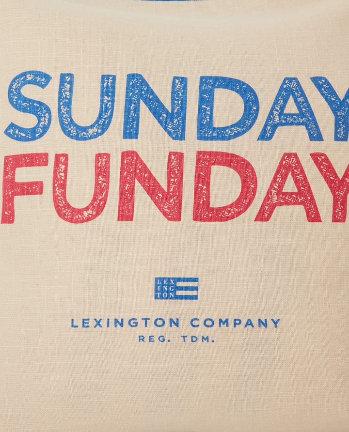 Housse de coussin Sunday Funday Printed 50x50 cm - Beige-bleu-rose - Lexington