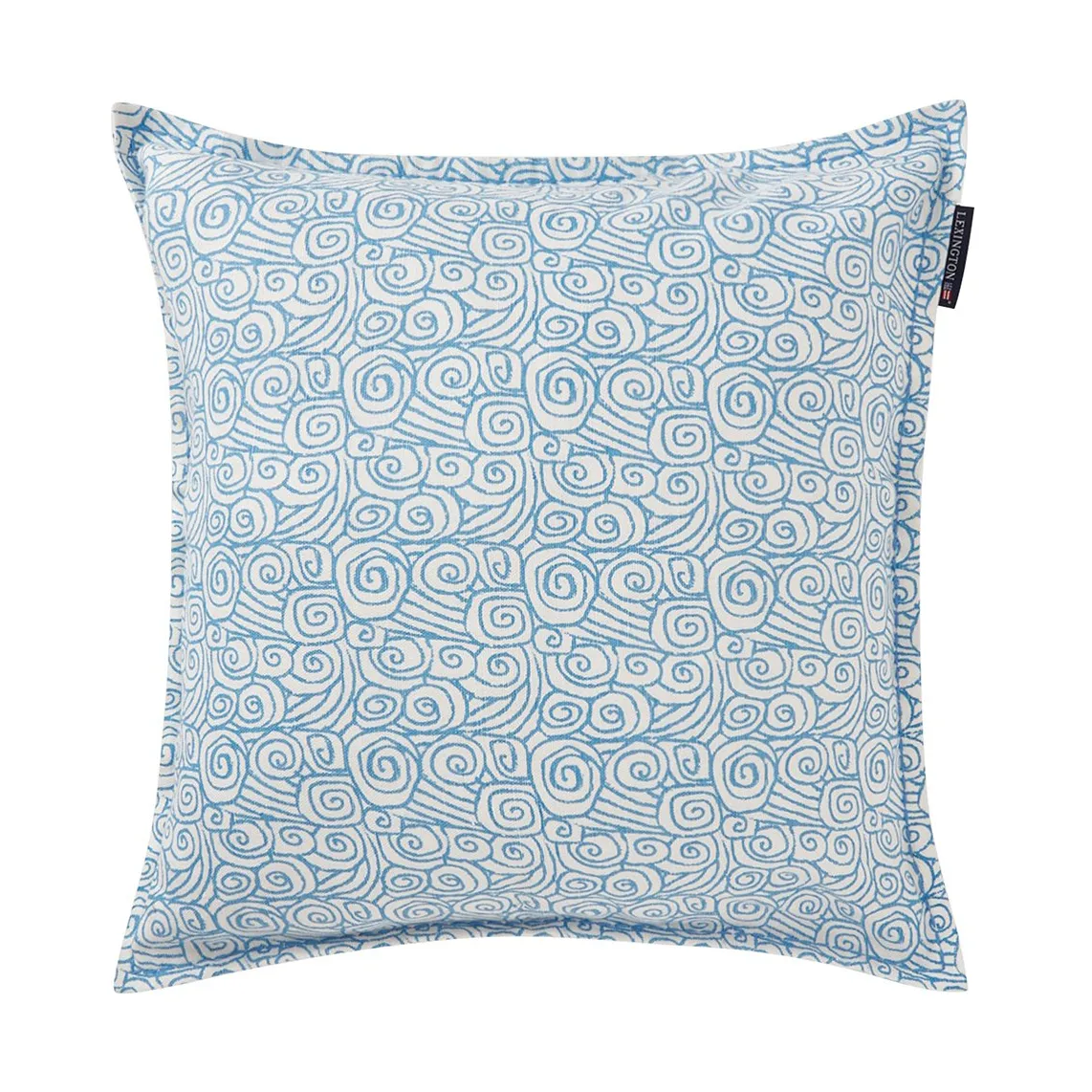 Housse de coussin Waves Printed Linen/Cotton 50x50 cm, White Lexington