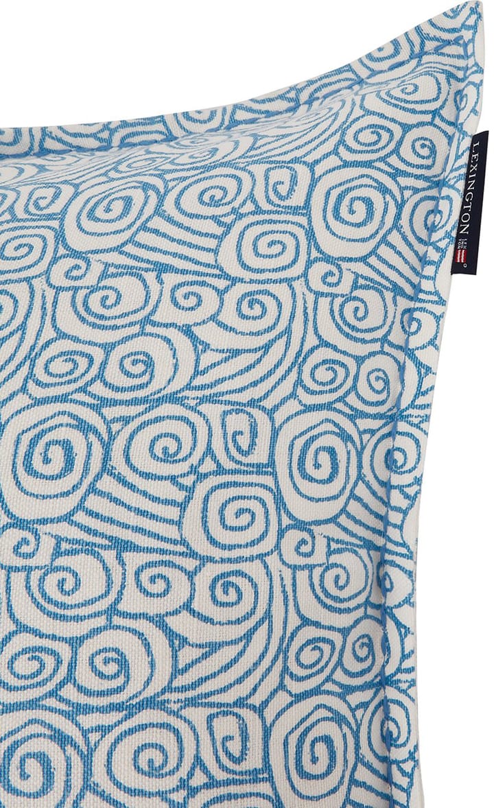 Housse de coussin Waves Printed Linen/Cotton 50x50 cm, White Lexington