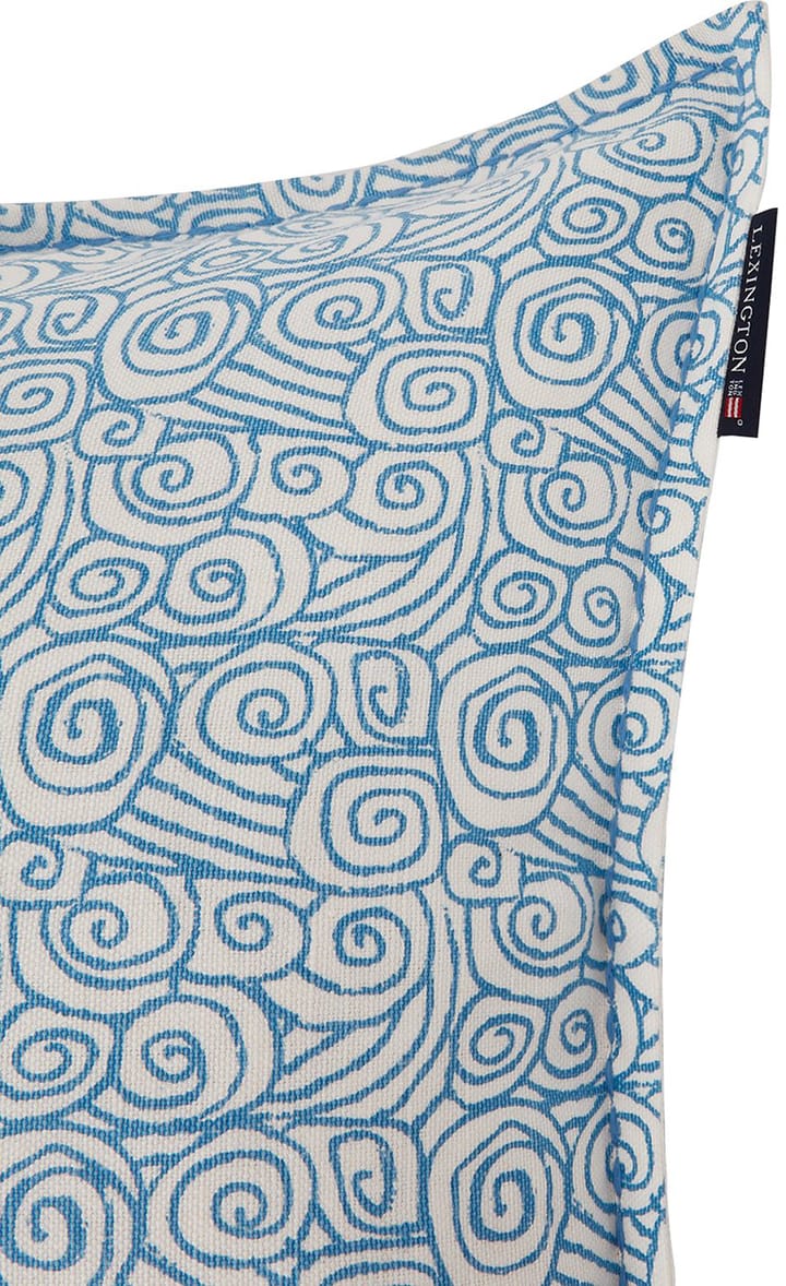 Housse de coussin Waves Printed Linen/Cotton 50x50 cm - White - Lexington