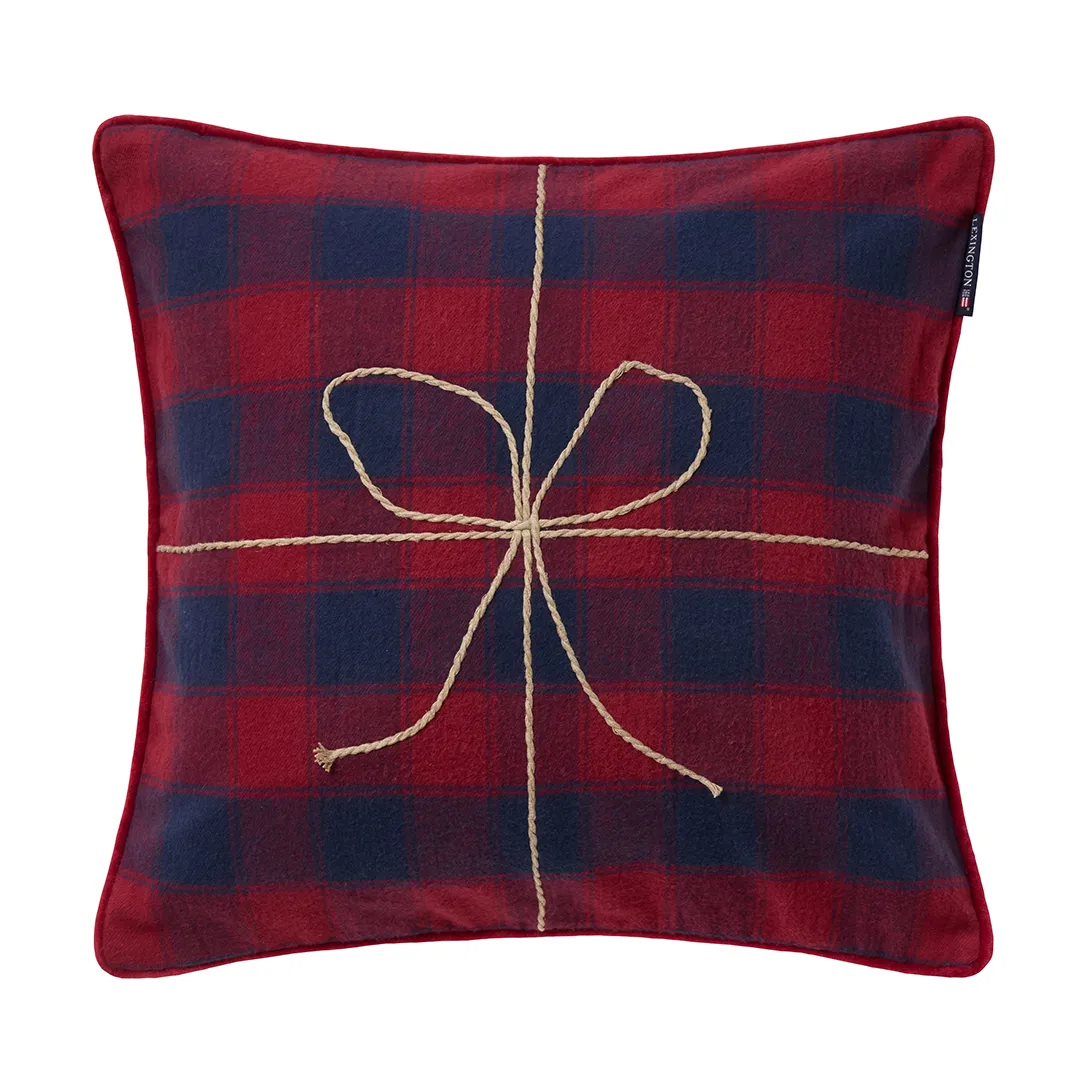 Housse de coussin Wrapped checked éco. flanelle 50x50 cm, Dark blue-red Lexington