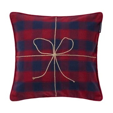 Housse de coussin Wrapped checked éco. flanelle 50x50 cm - Dark blue-red - Lexington