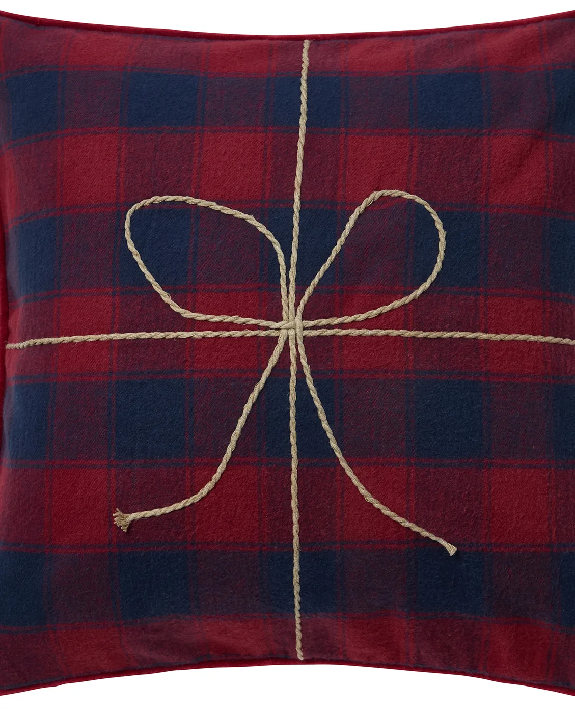 Housse de coussin Wrapped checked éco. flanelle 50x50 cm, Dark blue-red Lexington