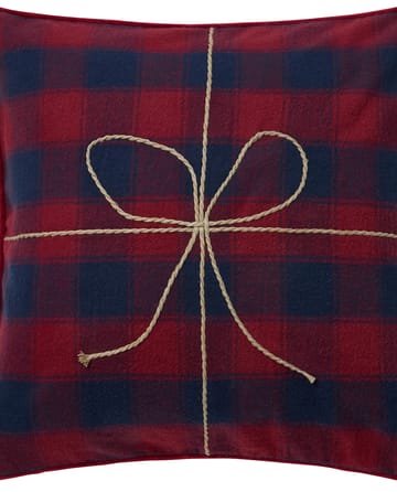 Housse de coussin Wrapped checked éco. flanelle 50x50 cm - Dark blue-red - Lexington
