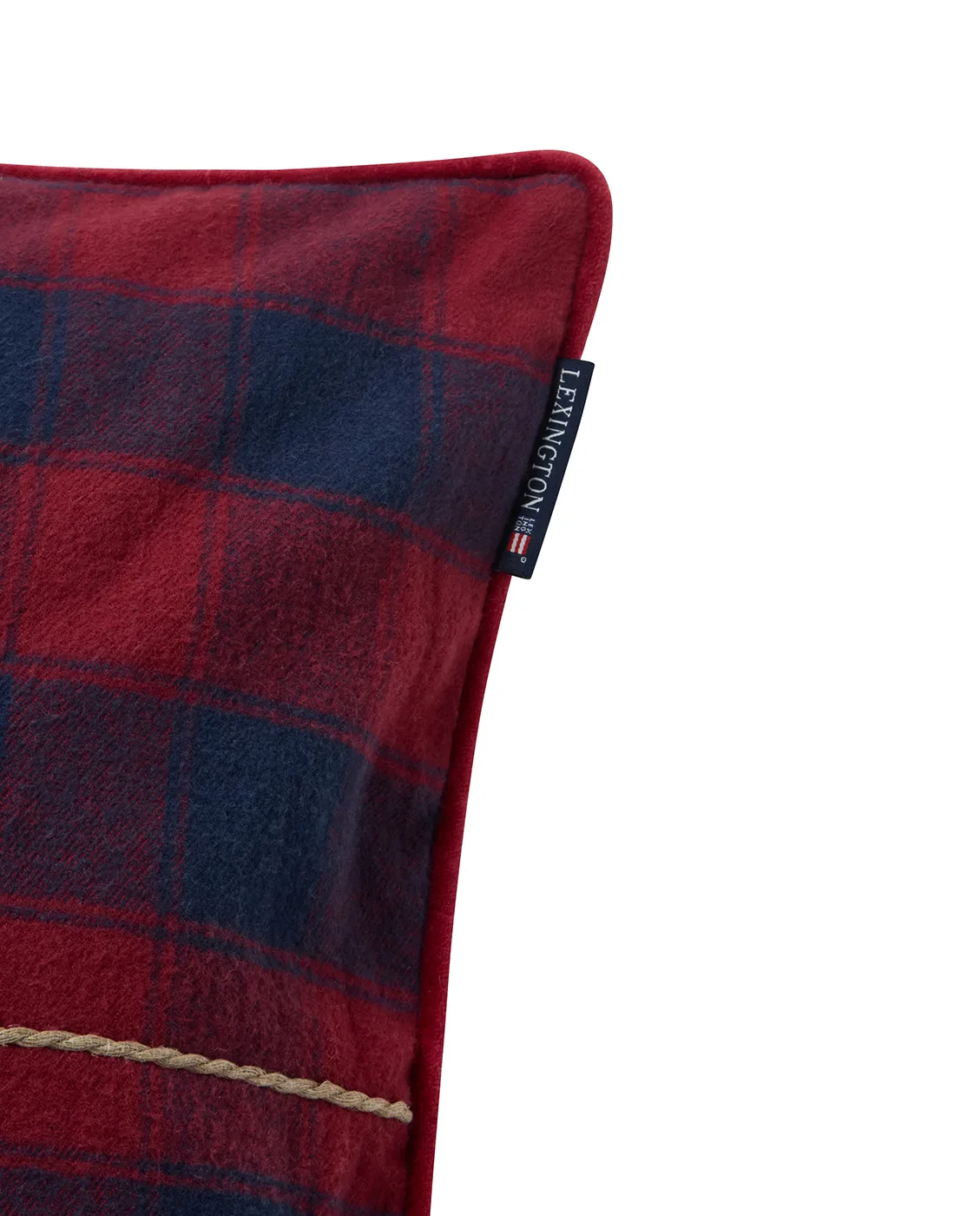 Housse de coussin Wrapped checked éco. flanelle 50x50 cm, Dark blue-red Lexington