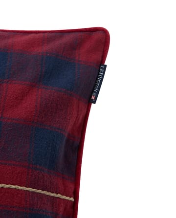 Housse de coussin Wrapped checked éco. flanelle 50x50 cm - Dark blue-red - Lexington