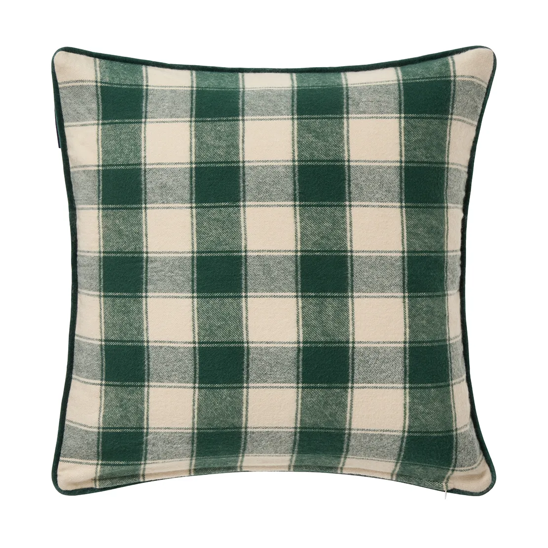 Housse de coussin Wrapped checked éco. flanelle 50x50 cm, Light beige-green Lexington