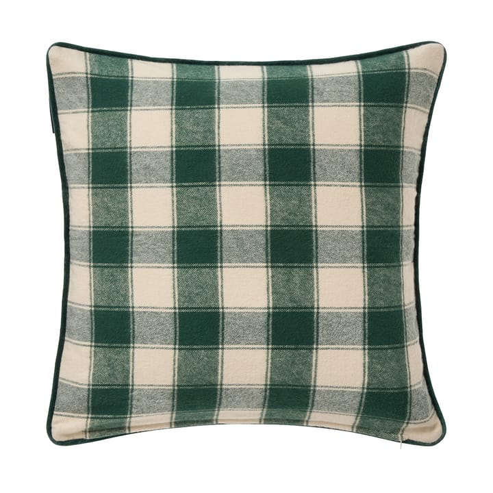 Housse de coussin Wrapped checked éco. flanelle 50x50 cm - Light beige-green - Lexington