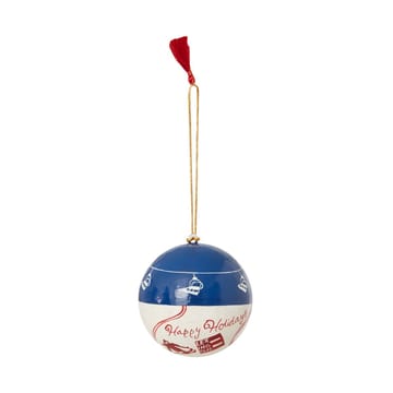 Lexington Papier Maché boules de Noël - lot de 2 - Blue-white-red - Lexington