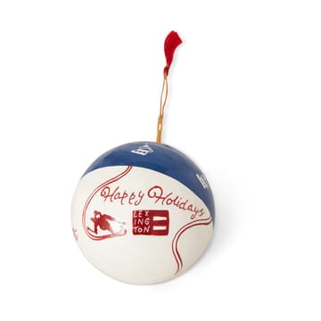 Lexington Papier Maché boules de Noël - lot de 2 - Blue-white-red - Lexington